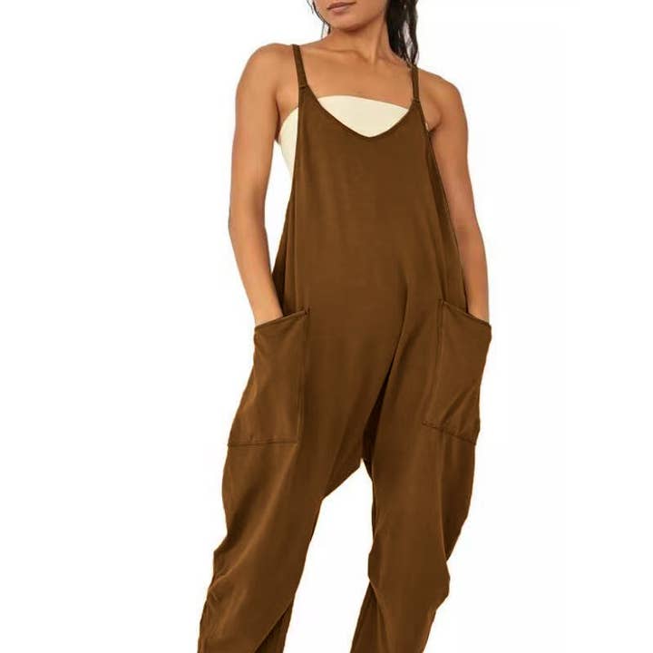Rosa Clothing - Wholesale Jumpsuit - Women's - Solid Color Suspender Jumpsuit with Pockets20