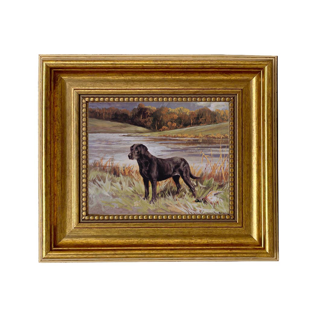 Madison Bay Co. - Historical Home Decor Reproductions - Wholesale Art Print - Labrador Retriever with Duck Framed Painting Print on Canvas0