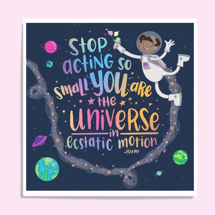 Impression artistique d'astronaute - 8 « x 8" Art Print - Impression de chambre d'enfant - Impressions murales - Impressions pour encadrement - Prints Art pour la vente par Sarah Parker Illustration