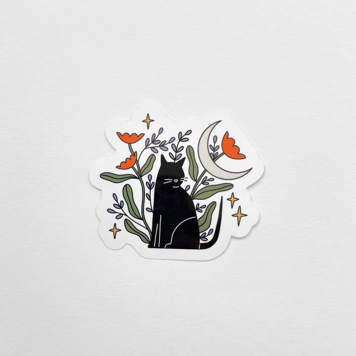 Spooky Cat Sticker for wholesale by Laura Supnik