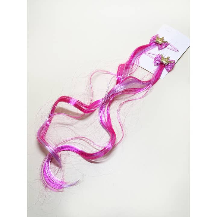 ASSORTED COLOR Kids Hair Extensions with Clip for wholesale on Faire1