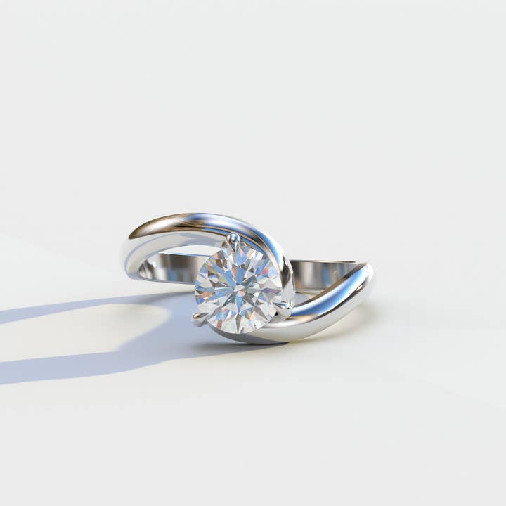 E VVS 1.5 Carat Round Cut Solitaire Lab Diamond Ring - Tauras for wholesale by Mohana Jewels - Luxury