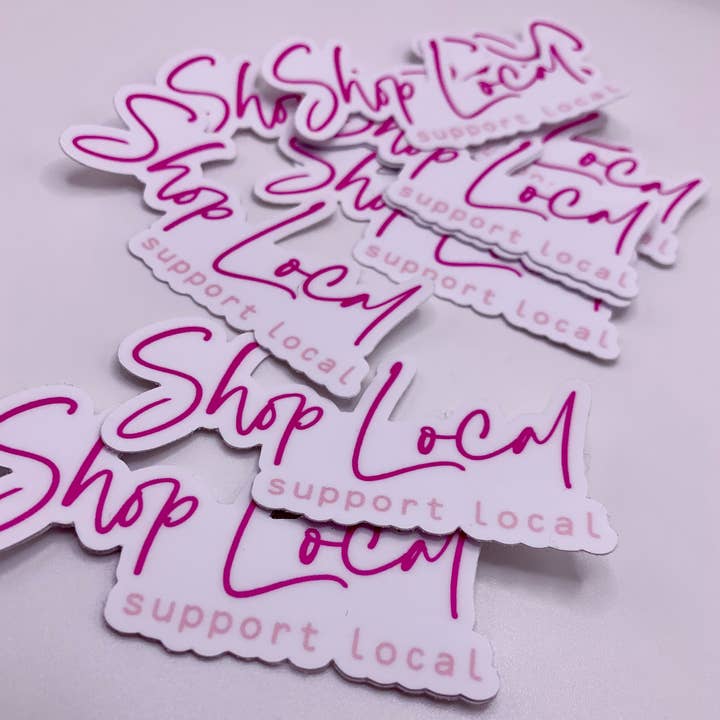 Axle Rose Co - Wholesale Sticker - Shop Local Sticker • pink