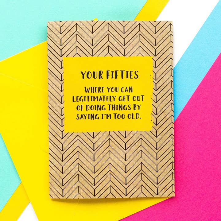 Roligt 50: e födelsedagskort - Jag är för gammal för wholesale av BETTIE CONFETTI