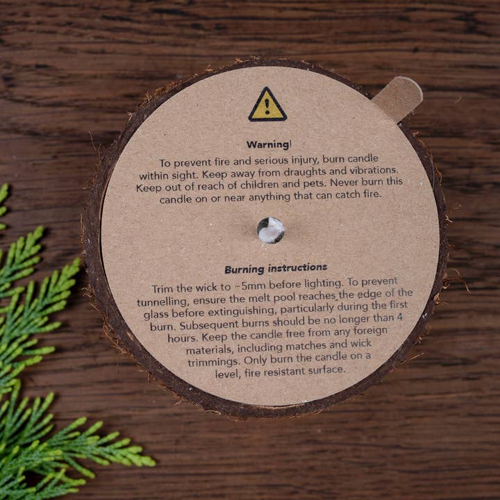 Fernery Designs - Wholesale Candle Holder - Candle Warning Dust Cover - Text only design, Kraft card