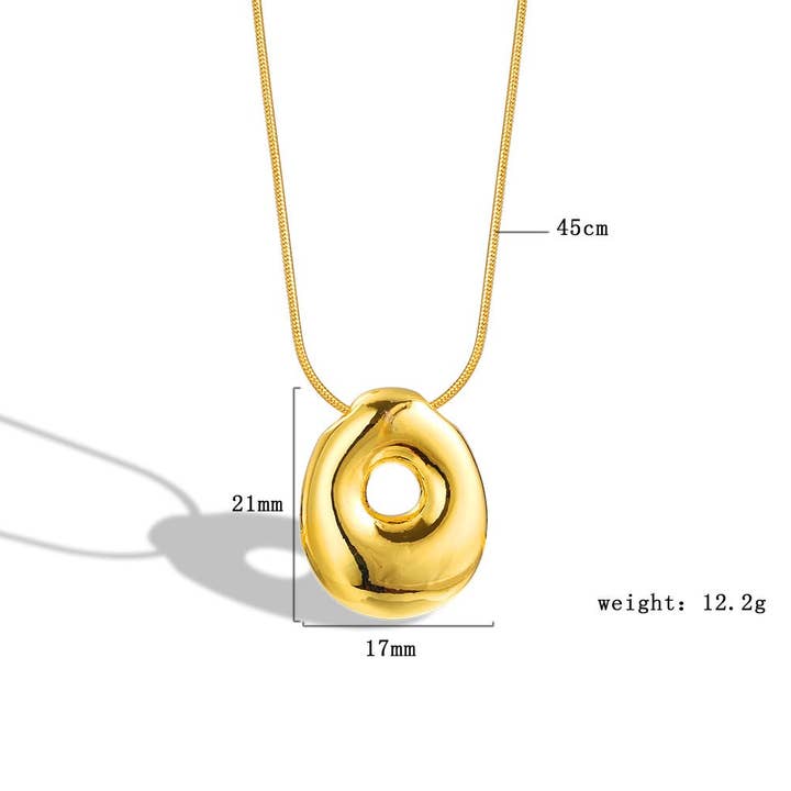 The Classy Cloth WS - Wholesale Pendant/Charm Necklace - Bubble Letter Initial Necklace - Gold RTS24