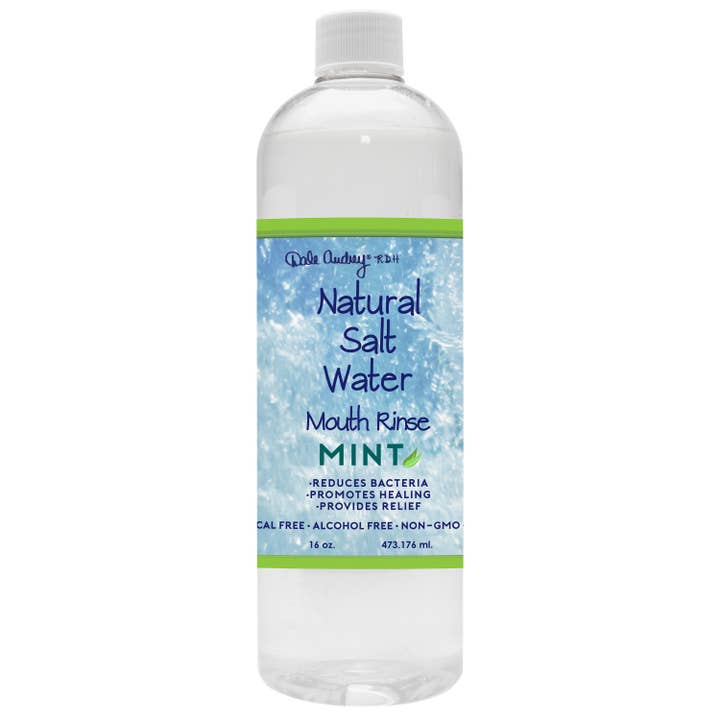 Natuurlijke zoutwaterspoeling 16oz voor wholesale door Oral Fitness, Inc./Dale Audrey RDH