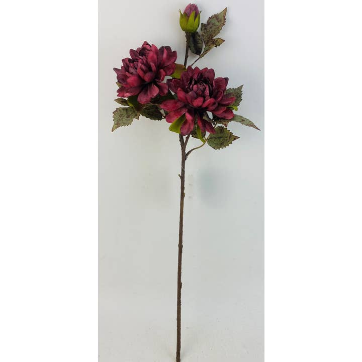 Tremont Floral Supplies - Wholesale Artificial Flowers - 22" Dahlia Spray, Burgundy