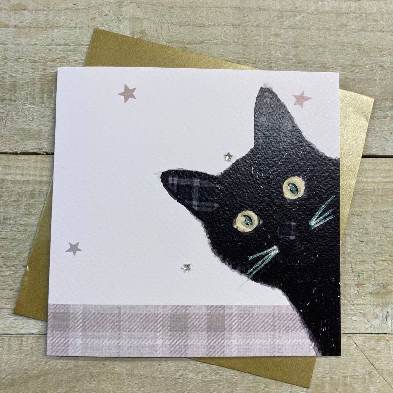 White Cotton Cards – wholesale Everyday greeting card – Blank Card - Black Cat (P23-20)0
