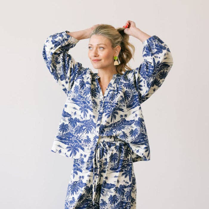 Sunshine Tienda – Engroshandel Bluse - Dame – Tropical Toile Lucia Top0