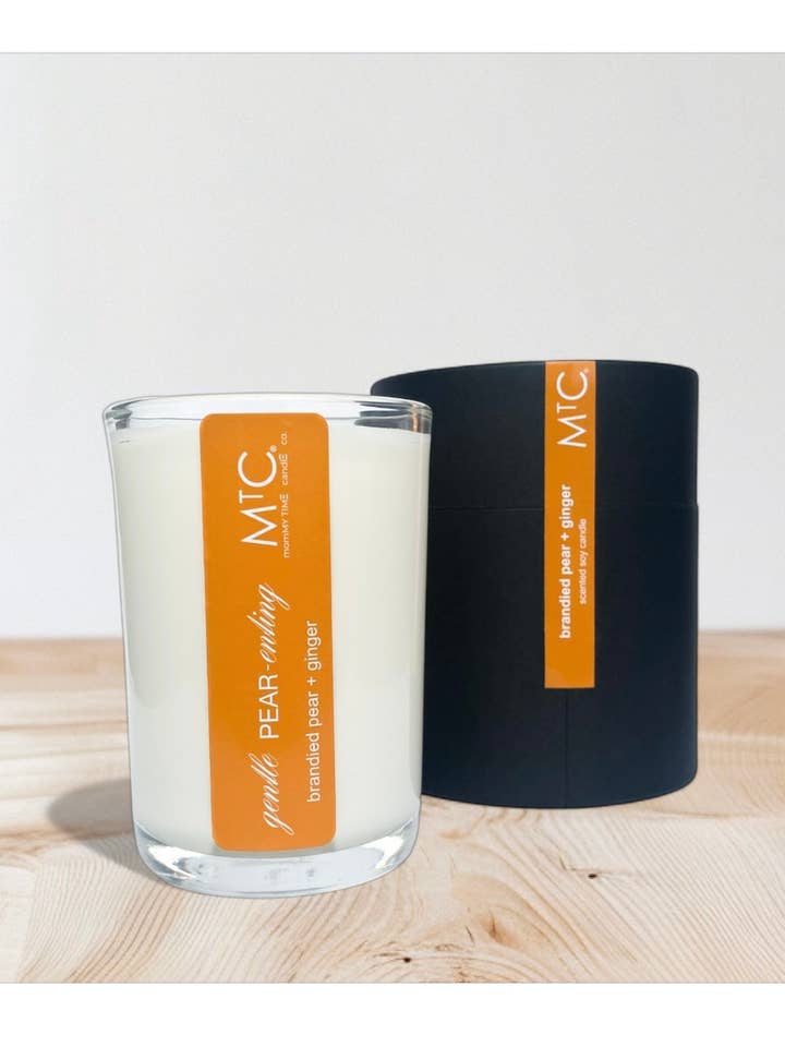 Pear + Ginger - Warm Fall Soy Candle | Gentle PEAR-enting for wholesale by momMY TIME candle co.