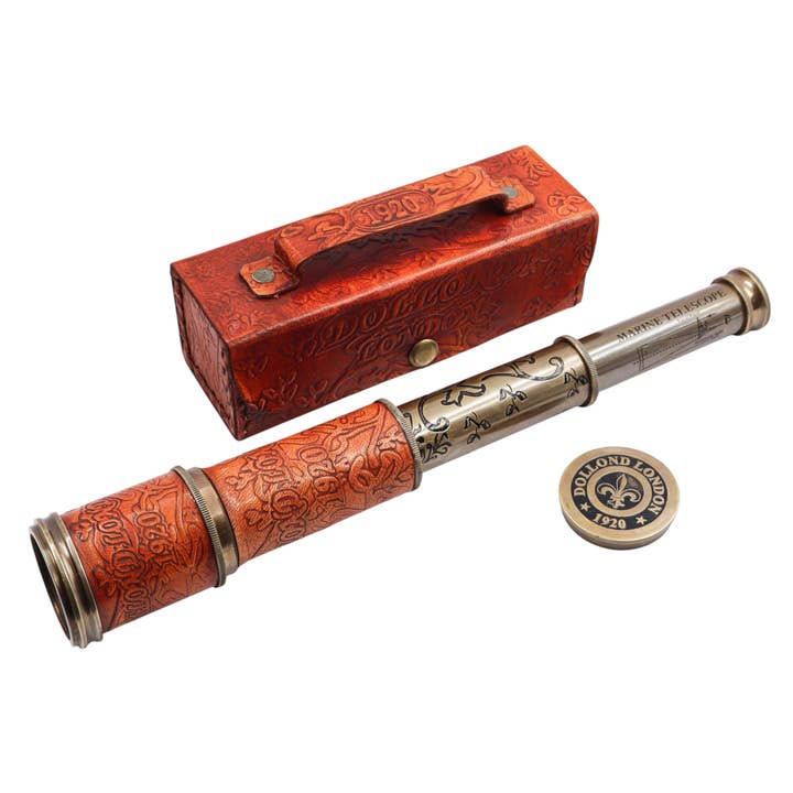 Brass Marine Dollond London Telescope with Leather Case for wholesale by Dollond & Co.