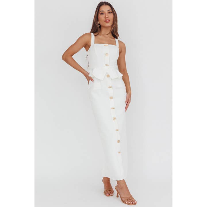 ROBE COURTE À BASQUE À ENCOLURE CARRÉE / 64822D pour la vente par One and Only Collective