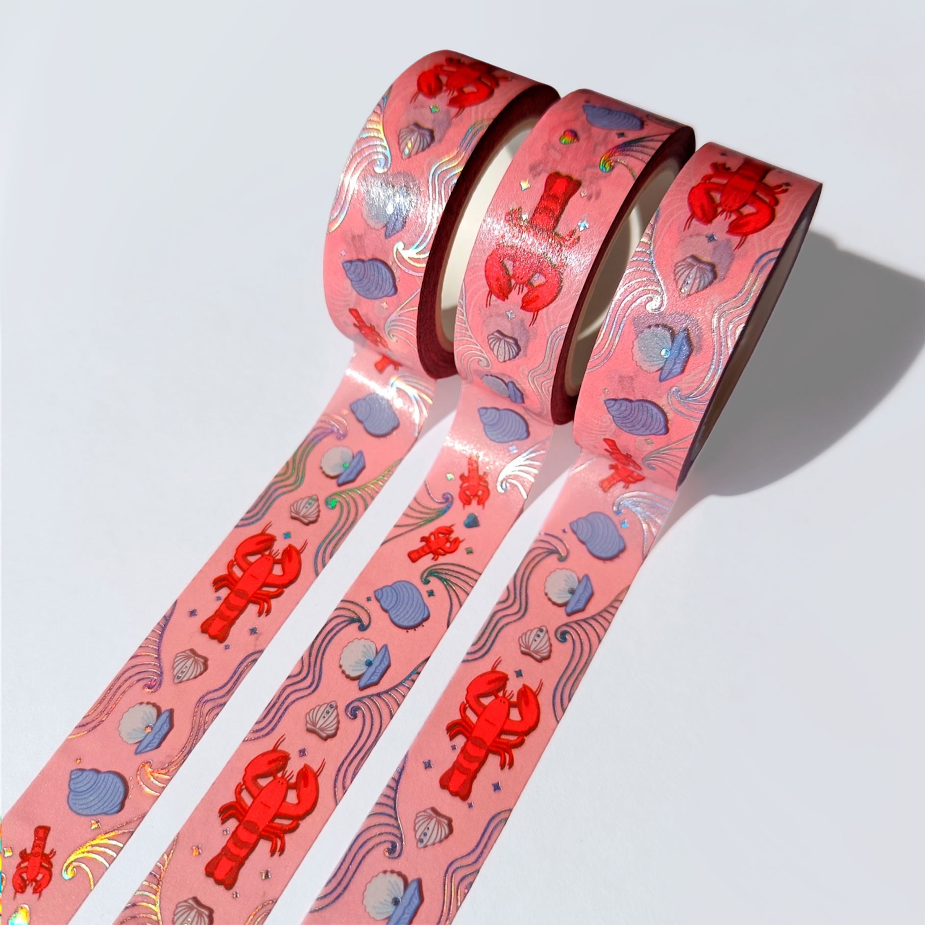 The Paper Lobster – Engroshandel Washitape – Hummer Holografisk folieret Washi Tape0