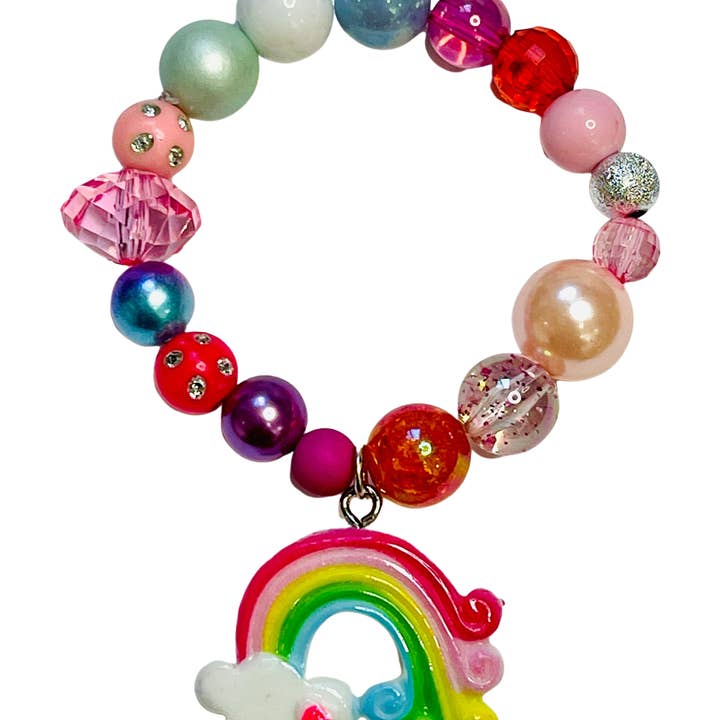 Kids Rainbow Stretch Bracelet Multi Bead for wholesale by Sadie’s Moon