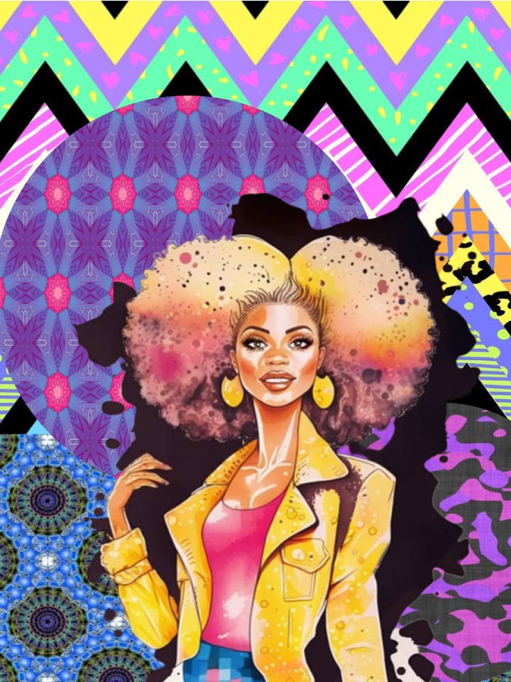 Zwarte modieuze collage-kunstdruk voor tieners #2 voor wholesale door Blacartistry