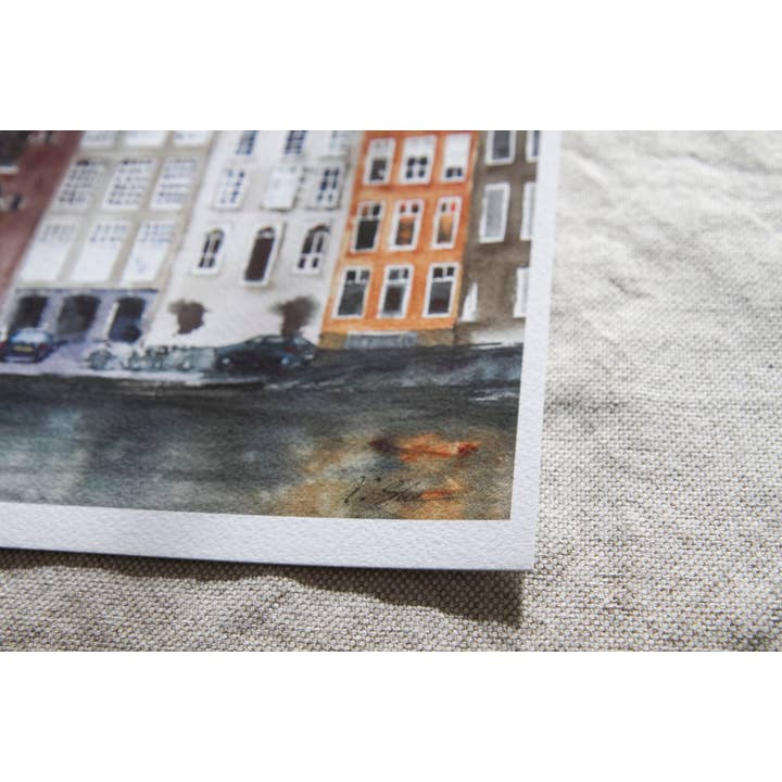 Yuliasheart - Wholesale Art Print - Amsterdam Watercolor, Earth Tone City Art, Unframed