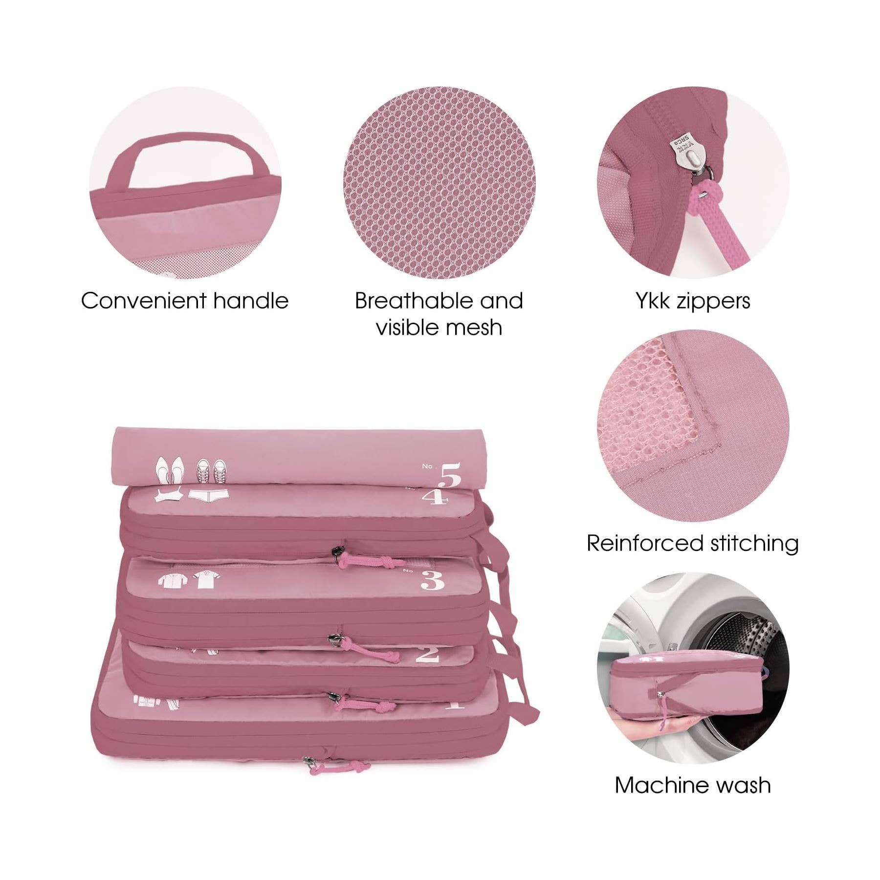 NARWEY INC - Wholesale Packing Cube - 5 Set Compression Packing Cubes for Suitcases Organiser Bags50