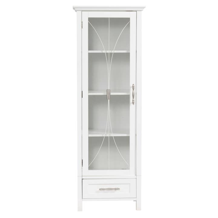 Delaney Wooden Linen Cabinet with Drawer, White for wholesale on Faire