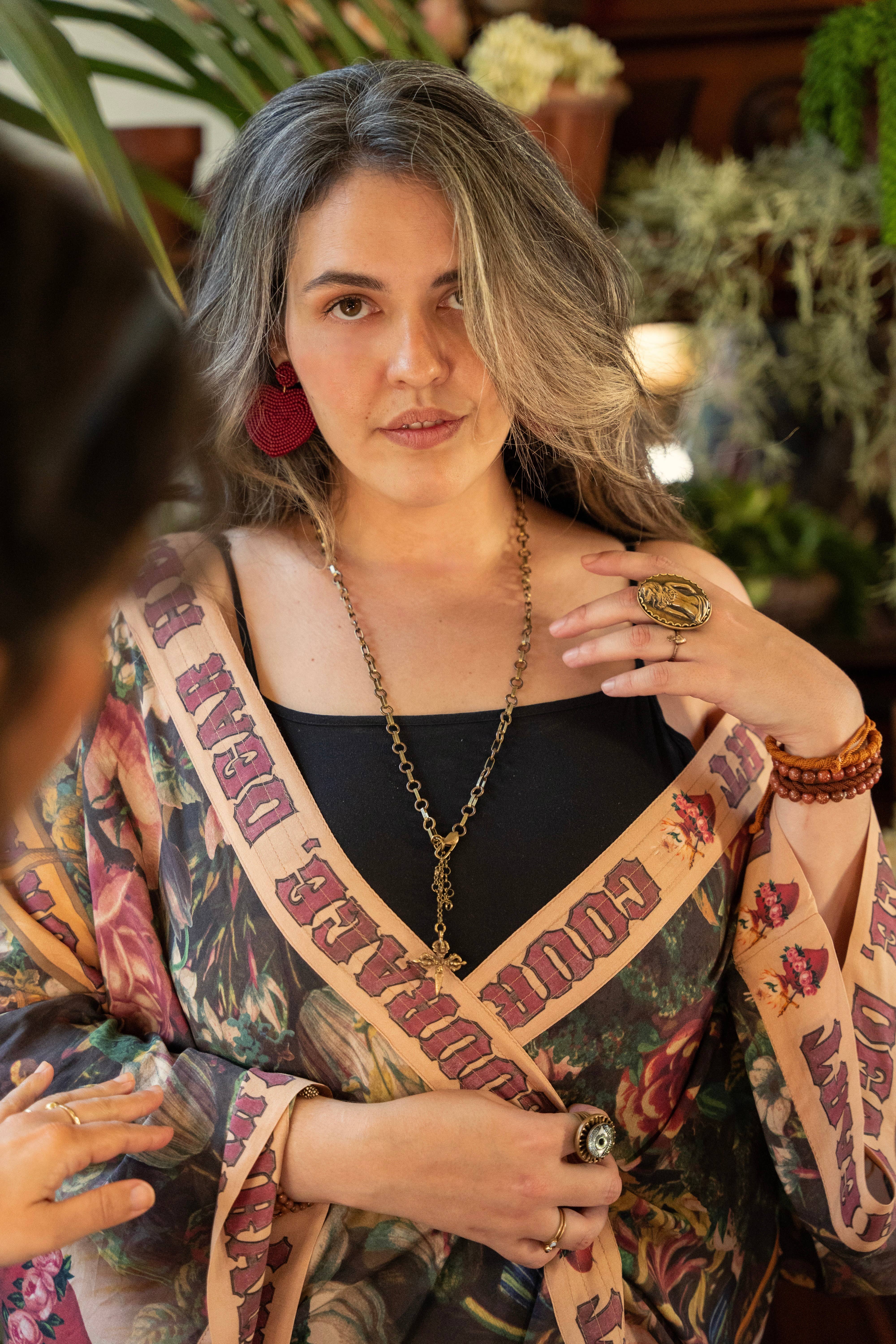 Market of Stars (USA) - Wholesale Kimono - Women's - Courage Dear Heart Opera Duster Kimono Robe w/ Sacred Heart7