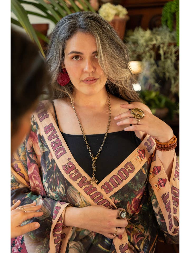 Market of Stars (USA) - Wholesale Kimono - Women's - Courage Dear Heart Opera Duster Kimono Robe w/ Sacred Heart7