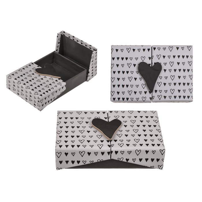 Out of the blue KG - Wholesale Gift Box - Black/white coloured surprise box, Heart,0