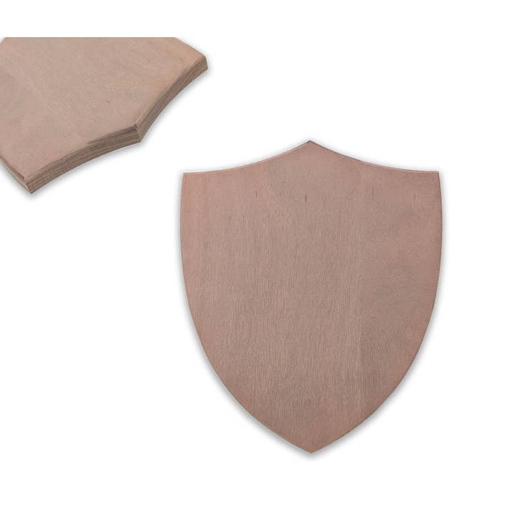 Wild Woodworker - Wholesale Plaque - Santos Mahogany Plaque – Unfinished Shield with 0.25 Inch Round Over Edging