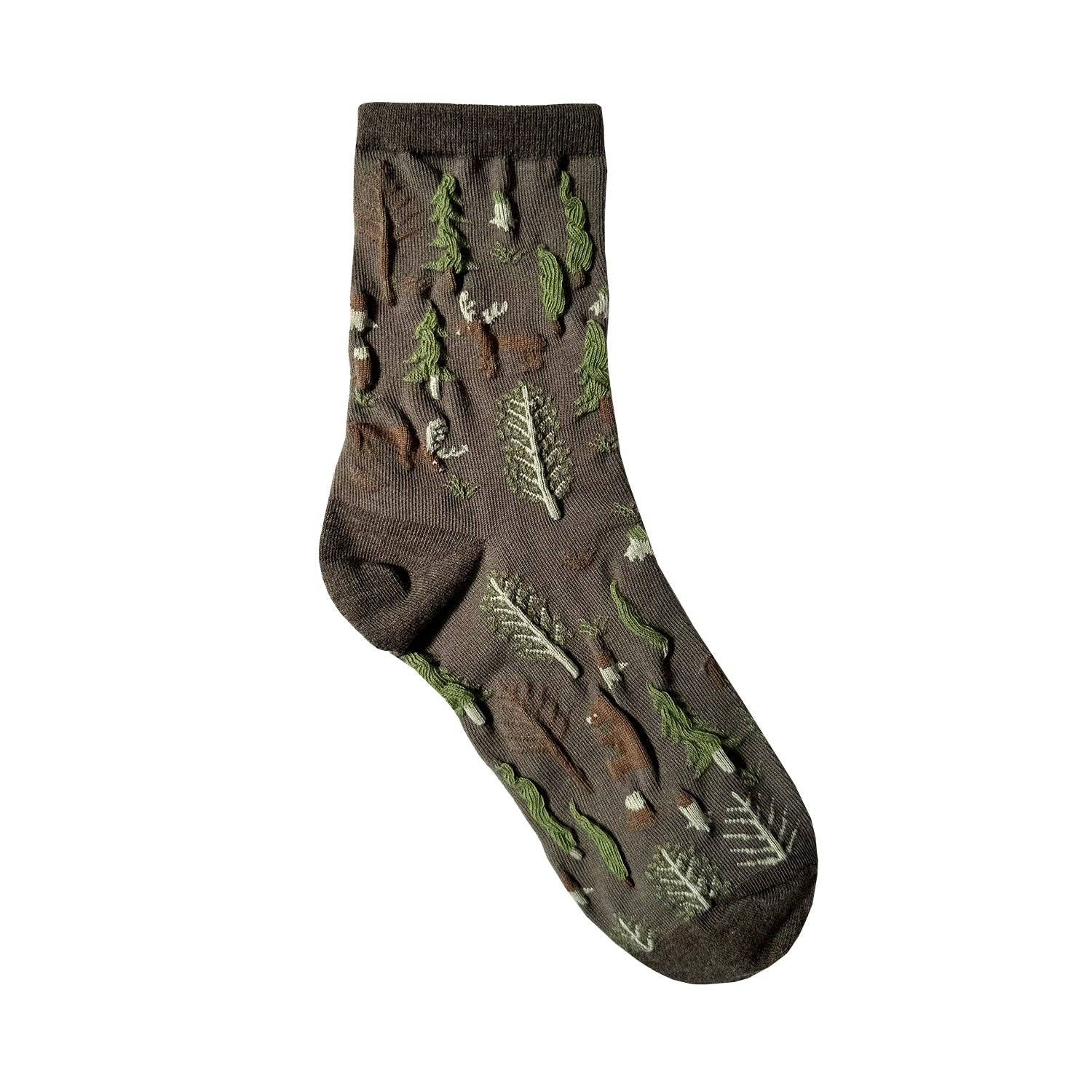 7DAYSSOCKS - Vente Chaussettes – femme - Chaussettes à motif broderie forêt Oulanka pour femmes0