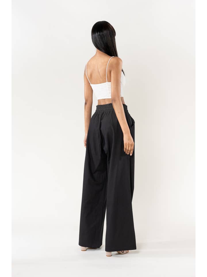 Nina Carter - Wholesale Pants - Women's - Nina Carter linen-style pants with elastic waistband A00118