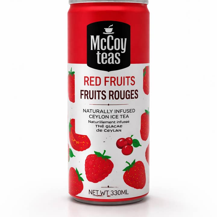 Thé glacé de Ceylan infusé naturellement aux fruits rouges 12 unités pour la vente par Mccoy Teas Canada