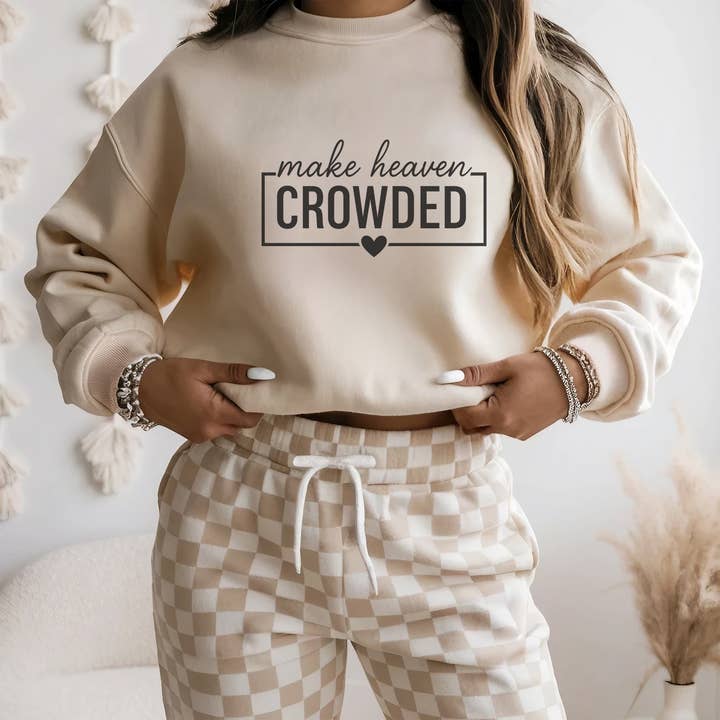 Trendznmore - Modern Graphic Apparel - Wholesale Graphic Sweatshirt - Women's - Make Heaven Crowded Crewneck Sweatshirt1