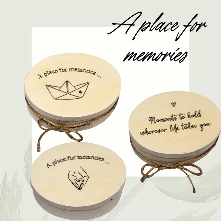 Boîte cadeau - Boîte à souvenirs - Boîte ovale en bois avec gravure pour la vente par Zarto GmbH