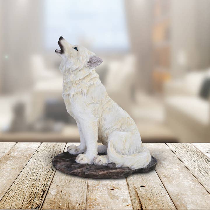 FC Design - Wholesale Decorative Figurine - 5"H Howling Snow Wolf Figurine Home Decor Gifts