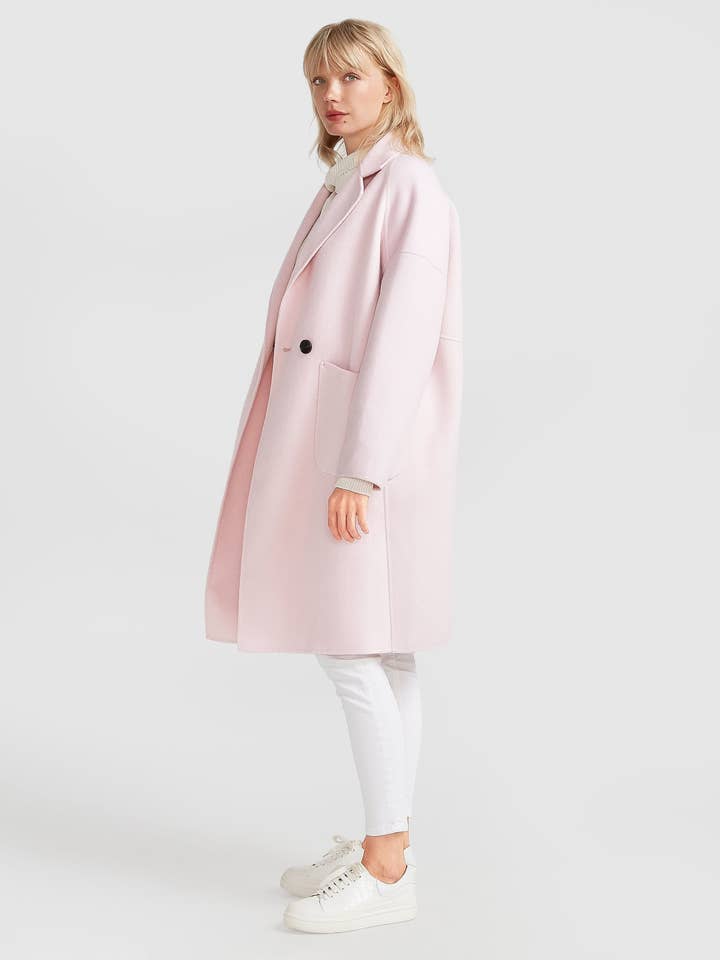 belle & bloom - Wholesale Coat - Women's - Publisher Double-Breasted Wool Blend Coat