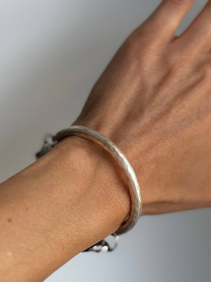 Sleek Silver Plated Bracelet | High Shine + Brushed Finish for wholesale by WILYMI Jewelry Co