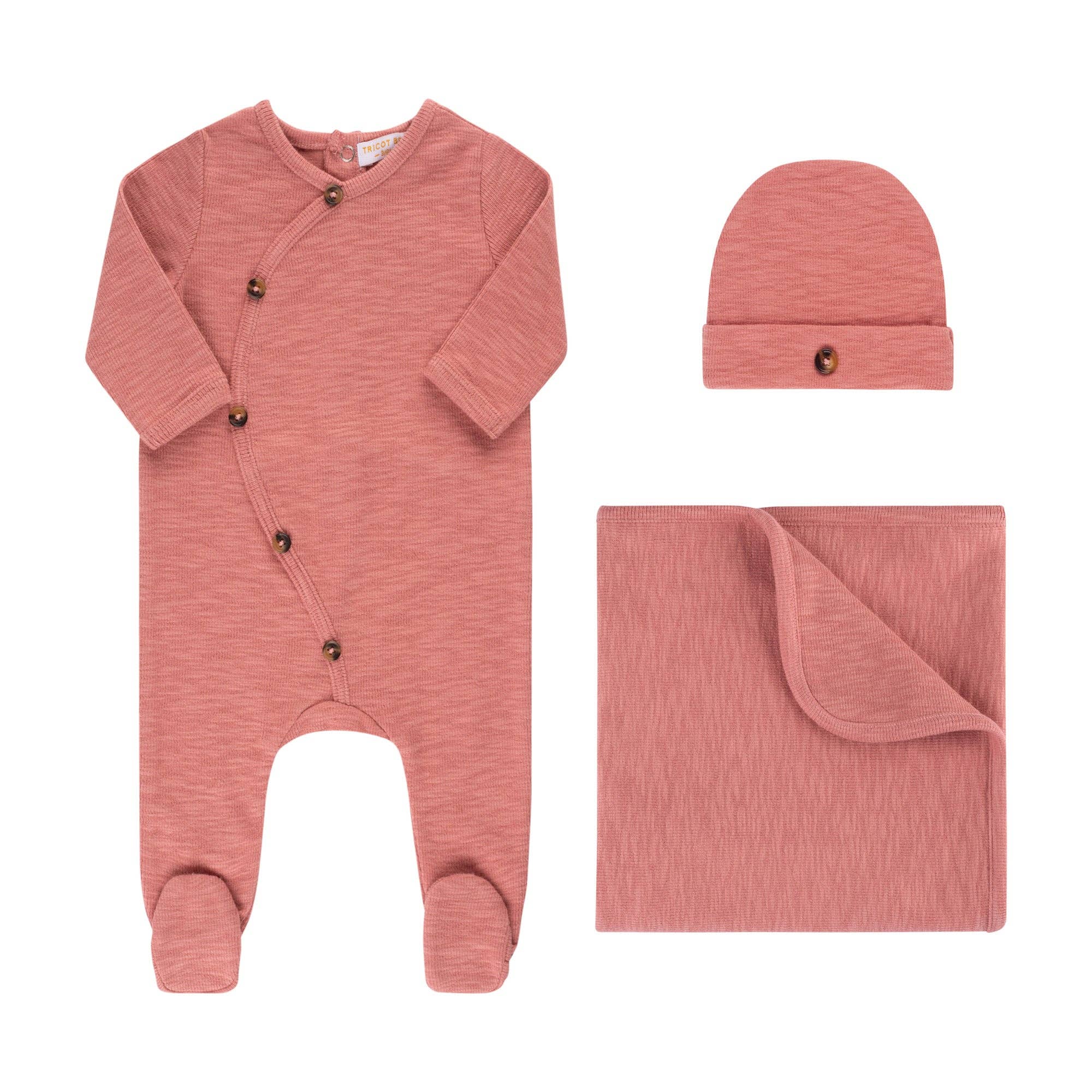 Tricot Bebe - Wholesale Clothing Set - Baby - Heather Ribbed Footie and Hat7