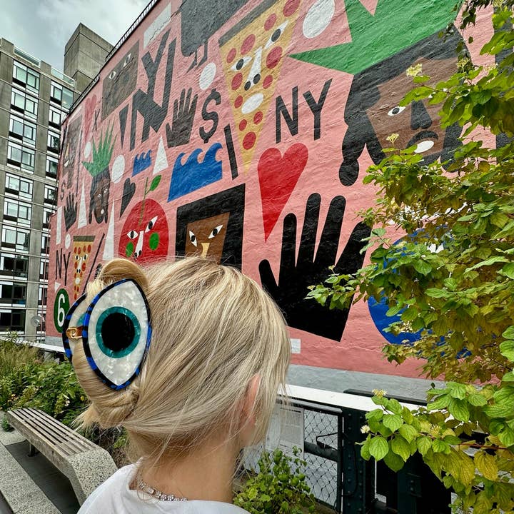 Solar Eclipse – wholesale Hair clip – Women’s – Hand-painted Evil Eye Claw Hair Clip | Eco-Friendly3