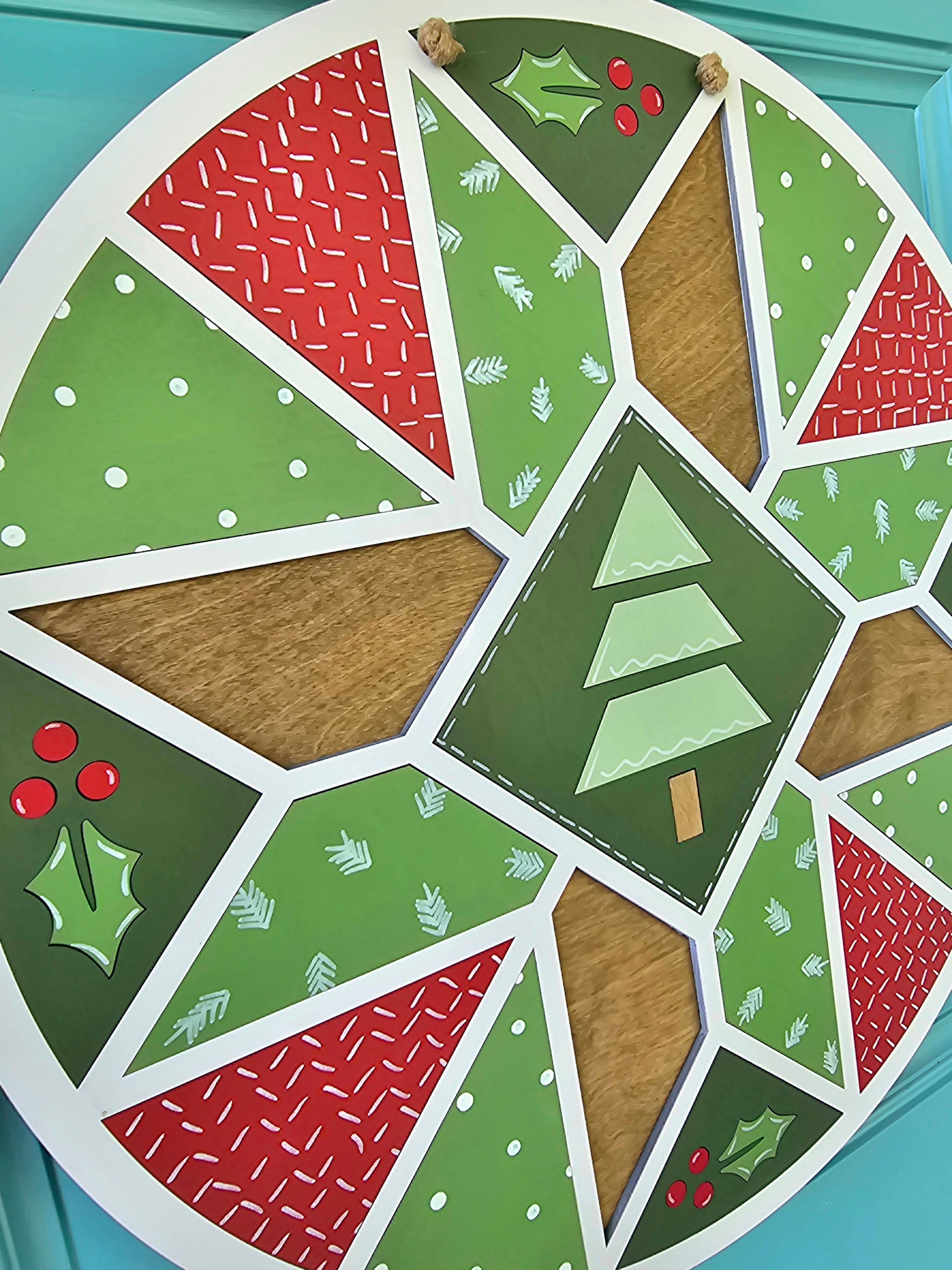 Teal Moon Creations - Wholesale DIY Craft Kit - DIY Christmas Doodle Barn Quilt Door Hanger2