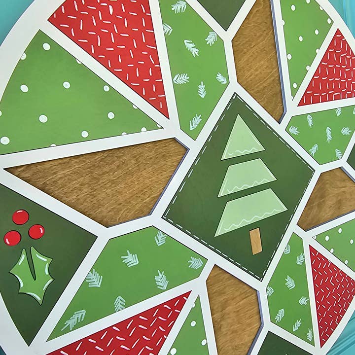 Teal Moon Creations - Wholesale DIY craft kit - DIY Christmas Doodle Barn Quilt Door Hanger2