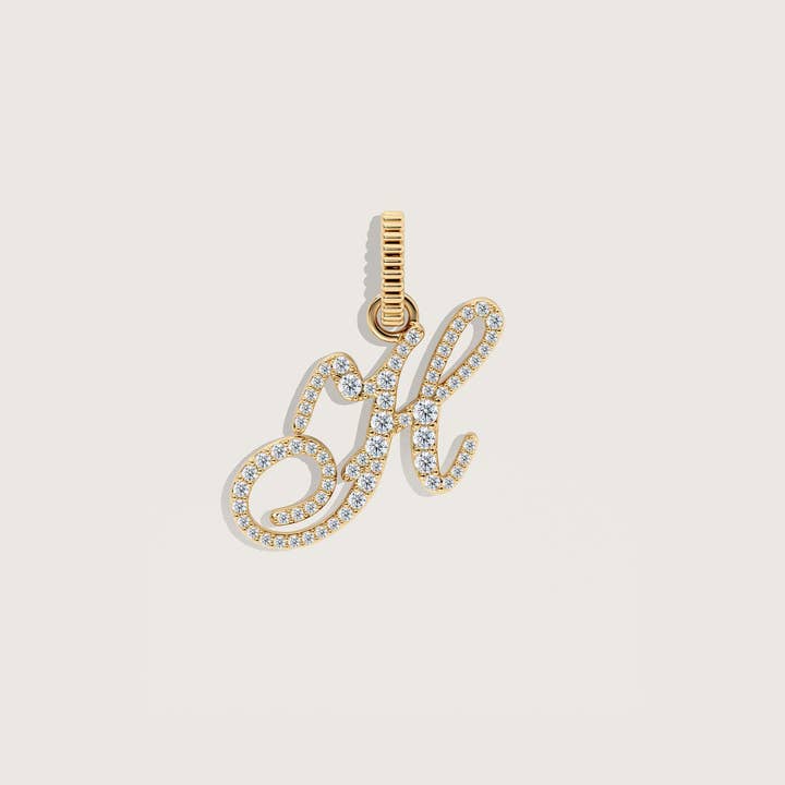 Kinn - Wholesale Individual charm/pendant - Pave Love Letter Charm Pendant7