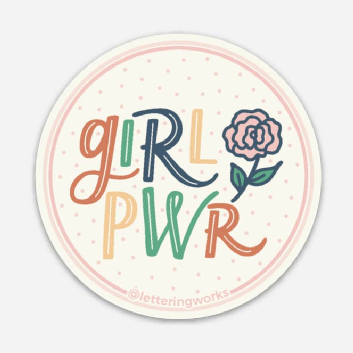 Girl PWR Vinyl Sticker for wholesale by Lettering Works