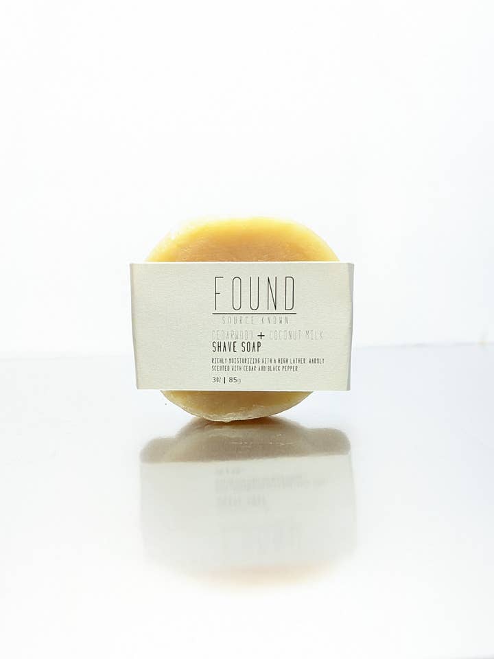 Soap - Shave Soap | Cedarwood + Coconut Milk - 3oz for wholesale by Found Source Known