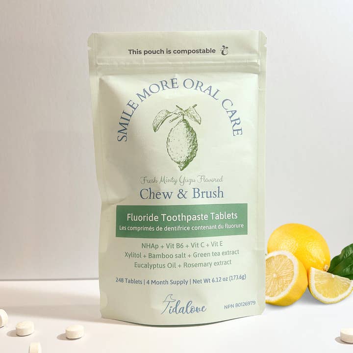 Minty Yuzu Toothpaste Tablets 4 Month supply for wholesale by Tidalove