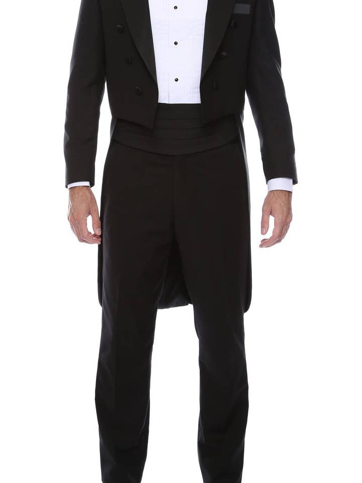 Premium Regular Fit Black Tail Tuxedo for wholesale by Ferrecci