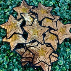 Gold sequin patches for wholesale by Perfect Chaos Accessories