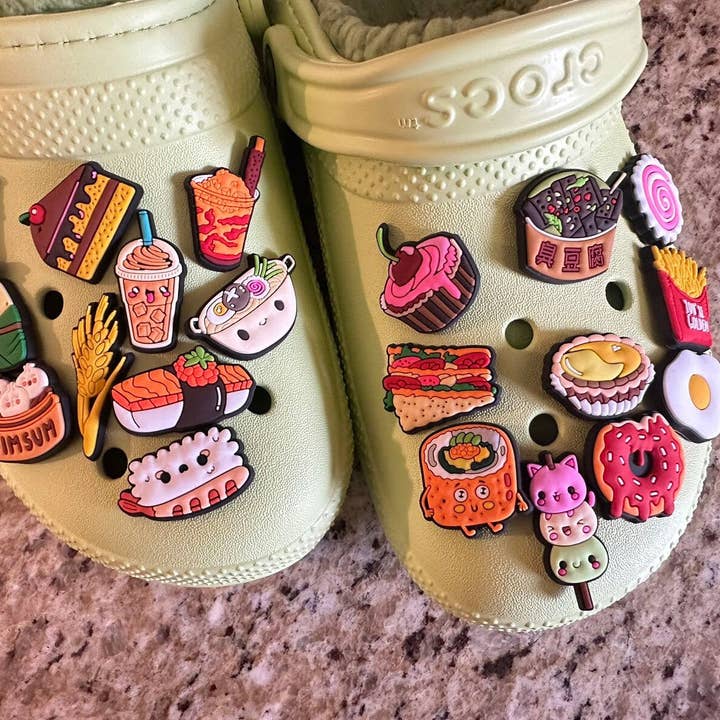 JuliesDecal - Wholesale Shoe Accessories - Pick your own Yummy Food Design Theme Fast food sweet food Japanese food Chinese food and more shoe charms6