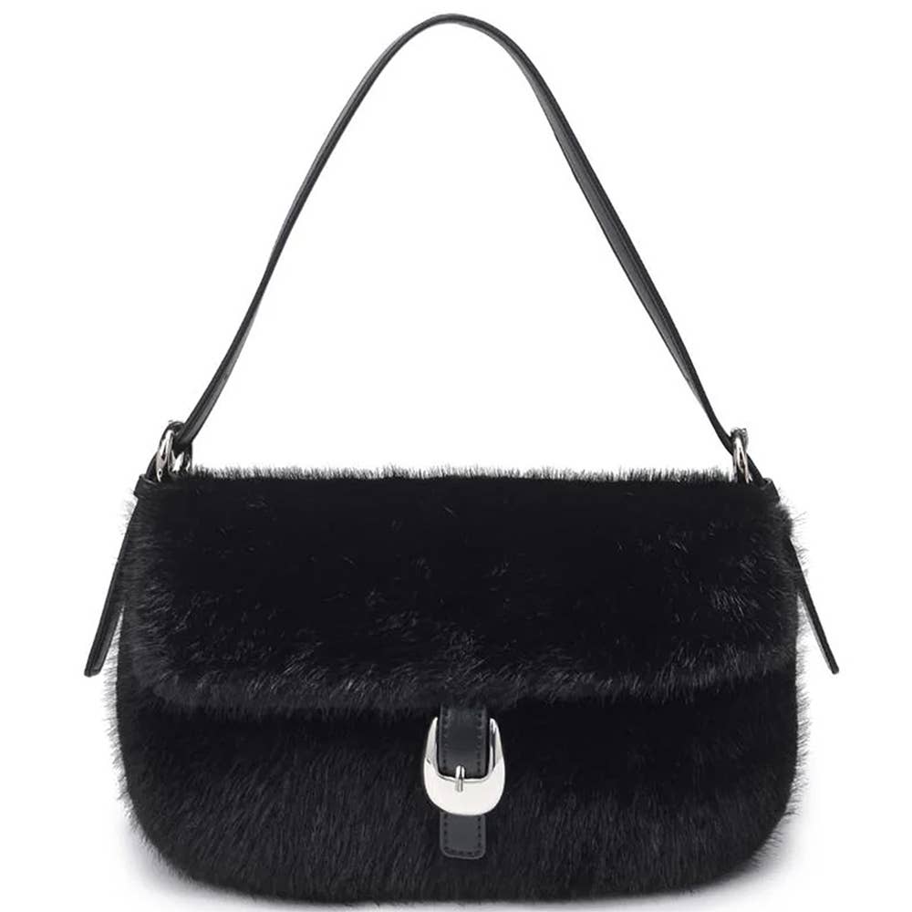 Oblige by G - Vente Sac porté épaule – femme - Sac à bandoulière en fausse fourrure 616475