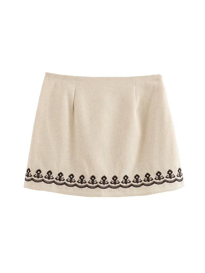 BEIGE Floral Print Halter Top and Mini Skirt Set for wholesale on Faire