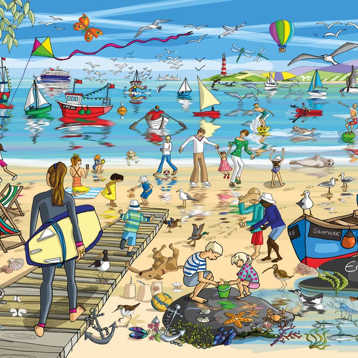 BEACH COMBERS - Emma Joustra Jigsaw Puzzle for wholesale by Great British Jigsaws
