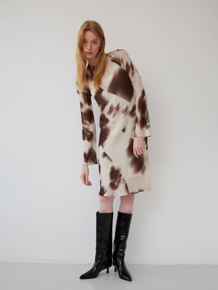 CARMEN SAYS – Vestido - Mulher por atacado – Vestido Estampado de Vaca Citylights